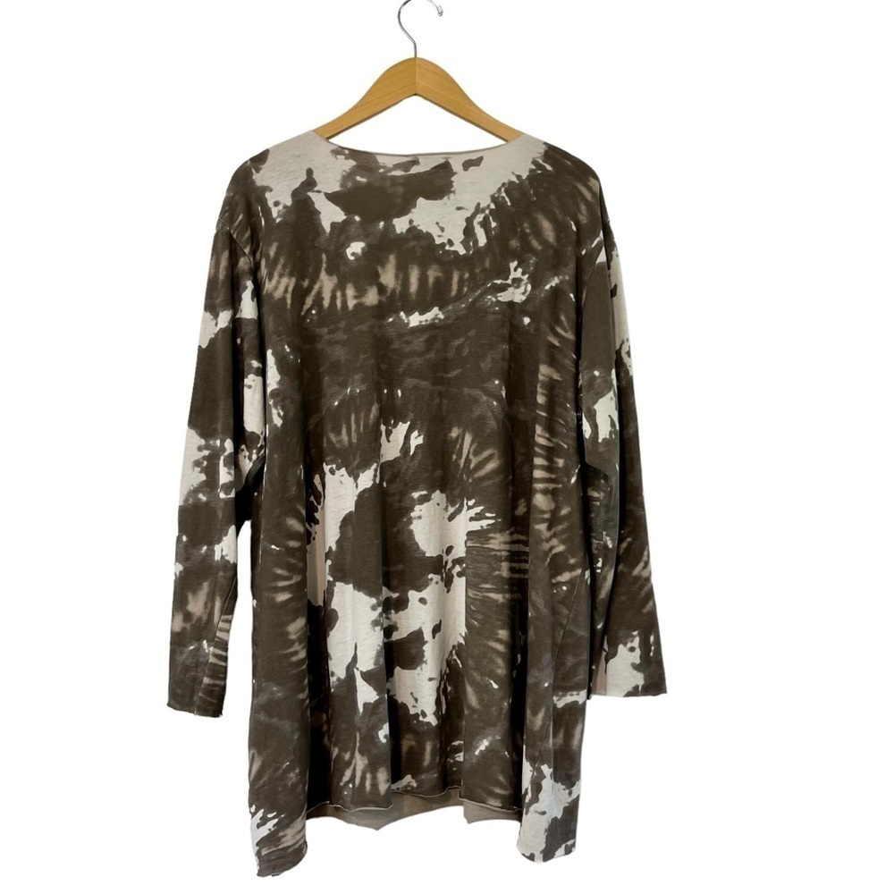 Suzy D London Jaimie Curve Tie Dye V Neck Tunic Blouse Womans Sz 2 Or US 14/16 - Picture 3 of 9